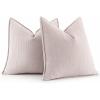 MIULEE 20×20 Inch Beige Decorative Couch Pillow Covers Set of 2 Chenille Throw Pillow Covers Farmhouse Cushion Cases with Elegant Design for Home Decor Sofa Bedroom Living Room(Aesthetic Pink)