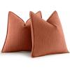 MIULEE 20×20 Inch Beige Decorative Couch Pillow Covers Set of 2 Chenille Throw Pillow Covers Farmhouse Cushion Cases with Elegant Design for Home Decor Sofa Bedroom Living Room(Rust)
