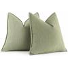 MIULEE 20×20 Inch Beige Decorative Couch Pillow Covers Set of 2 Chenille Throw Pillow Covers Farmhouse Cushion Cases with Elegant Design for Home Decor Sofa Bedroom Living Room(Sage Green)