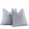 MIULEE 20×20 Inch Beige Decorative Couch Pillow Covers Set of 2 Chenille Throw Pillow Covers Farmhouse Cushion Cases with Elegant Design for Home Decor Sofa Bedroom Living Room(Aqua Blue)