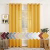 MIULEE 2-Panel 84 Inch Farmhouse Linen Sheer Window Curtains – Elegant Red Drapes With Grommet Top – Voile Panels, Linen Textured – Bedroom/Living Room (52 X 84 Inch)(Mustard Yellow)