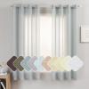 MIULEE 2-Panel 84 Inch Farmhouse Linen Sheer Window Curtains – Elegant Red Drapes With Grommet Top – Voile Panels, Linen Textured – Bedroom/Living Room (52 X 84 Inch)(Teal)