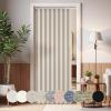 MIULEE Accordion Style Magnetic Folding Door Curtains for Doorways/Closet, Room Divider Pleated Drapes with Hooks for Interior Living Room/Bedroom/Open Closet, White, W42 x L78 inches, 1 Panel(Beige)