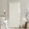 MIULEE Accordion Style Magnetic Folding Door Curtains for Doorways/Closet, Room Divider Pleated Drapes with Hooks for Interior Living Room/Bedroom/Open Closet, White, W42 x L78 inches, 1 Panel(Ivory)