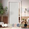 MIULEE Accordion Style Magnetic Folding Door Curtains for Doorways/Closet, Room Divider Pleated Drapes with Hooks for Interior Living Room/Bedroom/Open Closet, White, W42 x L78 inches, 1 Panel(White)