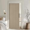 MIULEE Accordion Style Magnetic Folding Door Curtains for Doorways/Closet, Room Divider Pleated Drapes with Hooks for Interior Living Room/Bedroom/Open Closet, White, W42 x L78 inches, 1 Panel(Khaki)
