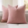 MIULEE Aqua Green Couch Pillow Covers 20×20 Inch, Set of 2 Soft Chenille Decorative Square Throw Pillow Covers Farmhouse for Sofa Living Room Bed(Blush Pink)