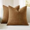 MIULEE Aqua Green Couch Pillow Covers 20×20 Inch, Set of 2 Soft Chenille Decorative Square Throw Pillow Covers Farmhouse for Sofa Living Room Bed(Bronze)
