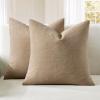 MIULEE Aqua Green Couch Pillow Covers 20×20 Inch, Set of 2 Soft Chenille Decorative Square Throw Pillow Covers Farmhouse for Sofa Living Room Bed(Light Brown)
