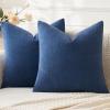 MIULEE Aqua Green Couch Pillow Covers 20×20 Inch, Set of 2 Soft Chenille Decorative Square Throw Pillow Covers Farmhouse for Sofa Living Room Bed(Navy Blue)