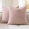 MIULEE Aqua Green Couch Pillow Covers 20×20 Inch, Set of 2 Soft Chenille Decorative Square Throw Pillow Covers Farmhouse for Sofa Living Room Bed(Pink)