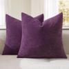 MIULEE Aqua Green Couch Pillow Covers 20×20 Inch, Set of 2 Soft Chenille Decorative Square Throw Pillow Covers Farmhouse for Sofa Living Room Bed(Plum Purple)