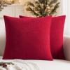 MIULEE Aqua Green Couch Pillow Covers 20×20 Inch, Set of 2 Soft Chenille Decorative Square Throw Pillow Covers Farmhouse for Sofa Living Room Bed(Red)