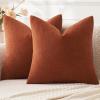 MIULEE Aqua Green Couch Pillow Covers 20×20 Inch, Set of 2 Soft Chenille Decorative Square Throw Pillow Covers Farmhouse for Sofa Living Room Bed(Rust)