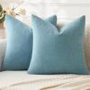 MIULEE Aqua Green Couch Pillow Covers 20×20 Inch, Set of 2 Soft Chenille Decorative Square Throw Pillow Covers Farmhouse for Sofa Living Room Bed(Smoke Blue)