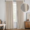 MIULEE Baby Pink 100% Blackout Linen Curtains 90 Inch 2 Panels Set Double Sided No Coating Pleated Back Tab Black Out Long Thermal Insulated Pinch Pleat Bedroom Living Room Darkening Window Drapes(Linen)