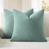 MIULEE Beige Couch Pillow Covers 18×18 Inch, Set of 2 Soft Chenille Decorative Square Throw Pillow Covers Farmhouse for Sofa Living Room Bed(Aqua Green)
