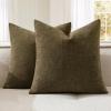 MIULEE Beige Couch Pillow Covers 18×18 Inch, Set of 2 Soft Chenille Decorative Square Throw Pillow Covers Farmhouse for Sofa Living Room Bed(Coffee)