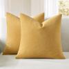 MIULEE Beige Couch Pillow Covers 18×18 Inch, Set of 2 Soft Chenille Decorative Square Throw Pillow Covers Farmhouse for Sofa Living Room Bed(Gold)