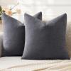 MIULEE Beige Couch Pillow Covers 18×18 Inch, Set of 2 Soft Chenille Decorative Square Throw Pillow Covers Farmhouse for Sofa Living Room Bed(Grey)