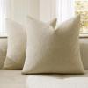 MIULEE Beige Couch Pillow Covers 18×18 Inch, Set of 2 Soft Chenille Decorative Square Throw Pillow Covers Farmhouse for Sofa Living Room Bed(Ivory)
