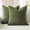 MIULEE Beige Couch Pillow Covers 18×18 Inch, Set of 2 Soft Chenille Decorative Square Throw Pillow Covers Farmhouse for Sofa Living Room Bed(Olive Green)