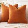 MIULEE Beige Couch Pillow Covers 18×18 Inch, Set of 2 Soft Chenille Decorative Square Throw Pillow Covers Farmhouse for Sofa Living Room Bed(Orange)