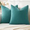 MIULEE Beige Couch Pillow Covers 18×18 Inch, Set of 2 Soft Chenille Decorative Square Throw Pillow Covers Farmhouse for Sofa Living Room Bed(Teal)