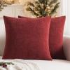 MIULEE Beige Couch Pillow Covers 18×18 Inch, Set of 2 Soft Chenille Decorative Square Throw Pillow Covers Farmhouse for Sofa Living Room Bed(Wine Red)