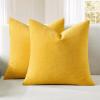 MIULEE Beige Couch Pillow Covers 18×18 Inch, Set of 2 Soft Chenille Decorative Square Throw Pillow Covers Farmhouse for Sofa Living Room Bed(Yellow)