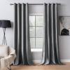 MIULEE Black Out Velvet Curtains 96 Inch Length for Room Darkening Long Blackout Curtains with Grommet Top for Bedroom/Living Room Light Blocking Thermal Insulating Soundproof Set of 2， Black(Grey)