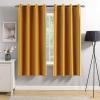 MIULEE Black Out Velvet Curtains 96 Inch Length for Room Darkening Long Blackout Curtains with Grommet Top for Bedroom/Living Room Light Blocking Thermal Insulating Soundproof Set of 2， Black(Mustard Yellow)