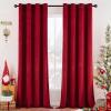 MIULEE Black Out Velvet Curtains 96 Inch Length for Room Darkening Long Blackout Curtains with Grommet Top for Bedroom/Living Room Light Blocking Thermal Insulating Soundproof Set of 2， Black(Red)