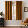 MIULEE Black Out Velvet Curtains 96 Inch Length for Room Darkening Long Blackout Curtains with Grommet Top for Bedroom/Living Room Light Blocking Thermal Insulating Soundproof Set of 2， Black(Golden Brown)