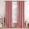 MIULEE Black Out Velvet Curtains 96 Inch Length for Room Darkening Long Blackout Curtains with Grommet Top for Bedroom/Living Room Light Blocking Thermal Insulating Soundproof Set of 2， Black(Blush Pink)