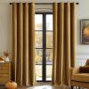 MIULEE Black Out Velvet Curtains 96 Inch Length for Room Darkening Long Blackout Curtains with Grommet Top for Bedroom/Living Room Light Blocking Thermal Insulating Soundproof Set of 2， Black(Gold)