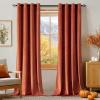 MIULEE Black Out Velvet Curtains 96 Inch Length for Room Darkening Long Blackout Curtains with Grommet Top for Bedroom/Living Room Light Blocking Thermal Insulating Soundproof Set of 2， Black(Terracotta)
