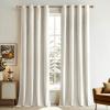 MIULEE Black Out Velvet Curtains 96 Inch Length for Room Darkening Long Blackout Curtains with Grommet Top for Bedroom/Living Room Light Blocking Thermal Insulating Soundproof Set of 2， Black(Ivory)