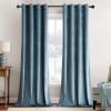 MIULEE Black Out Velvet Curtains 96 Inch Length for Room Darkening Long Blackout Curtains with Grommet Top for Bedroom/Living Room Light Blocking Thermal Insulating Soundproof Set of 2， Black(Dark Slate)