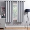 MIULEE Black Out Velvet Curtains 96 Inch Length for Room Darkening Long Blackout Curtains with Grommet Top for Bedroom/Living Room Light Blocking Thermal Insulating Soundproof Set of 2， Black(Greyish White)