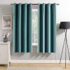 MIULEE Black Out Velvet Curtains 96 Inch Length for Room Darkening Long Blackout Curtains with Grommet Top for Bedroom/Living Room Light Blocking Thermal Insulating Soundproof Set of 2， Black(Teal)