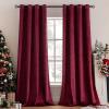 MIULEE Black Out Velvet Curtains 96 Inch Length for Room Darkening Long Blackout Curtains with Grommet Top for Bedroom/Living Room Light Blocking Thermal Insulating Soundproof Set of 2， Black(Burgundy)