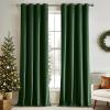 MIULEE Black Out Velvet Curtains 96 Inch Length for Room Darkening Long Blackout Curtains with Grommet Top for Bedroom/Living Room Light Blocking Thermal Insulating Soundproof Set of 2， Black(Emerald Green)