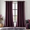 MIULEE Black Out Velvet Curtains 96 Inch Length for Room Darkening Long Blackout Curtains with Grommet Top for Bedroom/Living Room Light Blocking Thermal Insulating Soundproof Set of 2， Black(Purple Orchid)