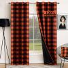 MIULEE Buffalo Plaid Blackout Curtains for Christmas 84 Inches Long Thermal Insulated Window Drapes with Printed Plaid for Living Room 2 Panels 52 Inch by 84 Inch Red and White(Orange and Black)