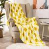 MIULEE Buffalo Plaid Throw Blanket for Sofa Couch, Soft Check Fleece Throw Yellow White Checkered Decor Flannel Fuzzy Christmas Blanket for Bedding, Fluffy Warm Cozy Plush Microfiber Size 50″ X 60″