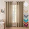 MIULEE Burgundy Red Faux Linen Textured Semi Sheer Curtains for Bedroom Living Room 84 Inches Length 2 Panels Set Grommet Light Filtering Privacy Curtains Drapes Room Christmas Decor Window Treatment(Tan Brown)