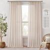 MIULEE Burgundy Red Linen Curtains 84 Inch Length 2 Panels for Bedroom Living Room, Pinch Pleated Soft Thick Linen Textured Window Drapes with Hooks Semi Sheer Light Filtering Christmas Decor(Birch)
