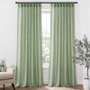 MIULEE Burgundy Red Linen Curtains 84 Inch Length 2 Panels for Bedroom Living Room, Pinch Pleated Soft Thick Linen Textured Window Drapes with Hooks Semi Sheer Light Filtering Christmas Decor(Sage Green)