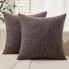 MIULEE Burlap Linen Christmas Throw Pillow Covers 18×18 Inch Set of 2 Dark Green Decorative Pillows Modern Farmhouse Cushion Covers for Outdoor Couch Sofa Bedroom Livingroom Home Decor(Dark Coffee)